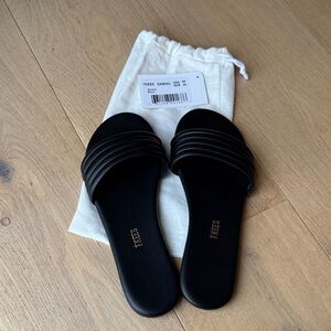 TKEES Black Sarena Slide Sandals for Women